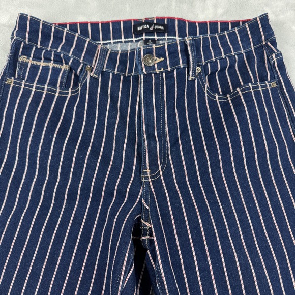 Nautica‎ Jeans Womens Blue White Pink Pinstripe Striped Denim Pants Size 8 - Picture 15 of 16